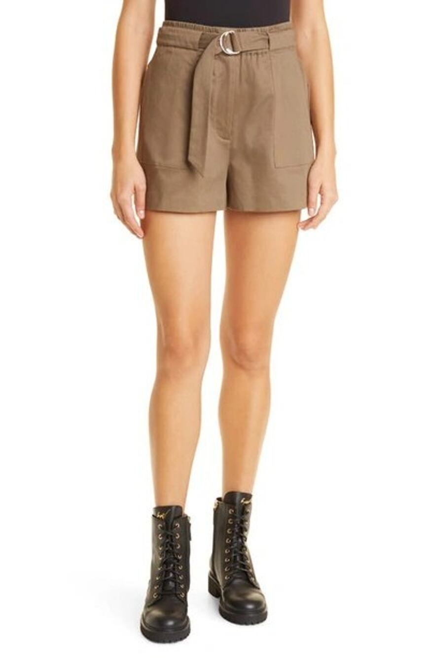 TED BAKER D Ring High Waisted Brown Short W 26